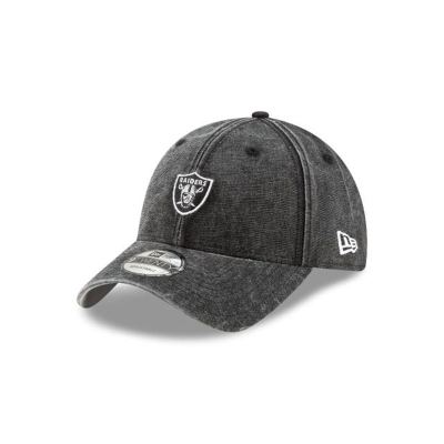 Black Las Vegas Raiders Hat - New Era NFL Rugged Mini 9TWENTY Adjustable Caps USA9342150